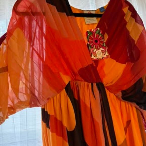 NWOT Size Small Farm Rio Yell/Orange dress - Picture 5 of 6
